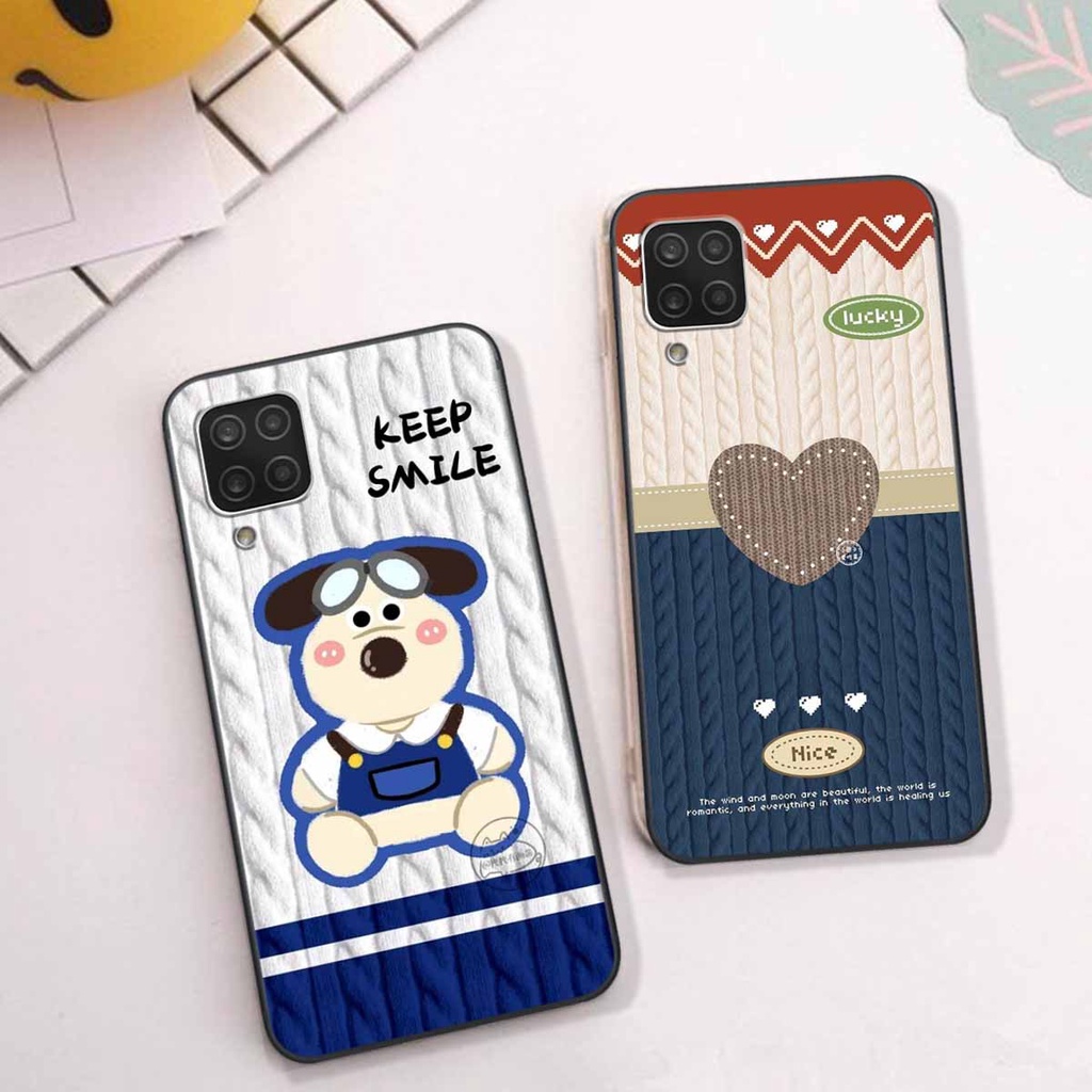 Ốp lưng Samsung A12 / M12 / A22 4G / A22 5G in hình họa tiết len Lucky Bunny,Bear,Smile