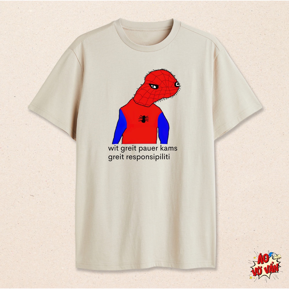 Áo thun cottol local brand Mảvel Người Nhện Thiểu Năng | Áo vớ vẩn | 230gsm 100% cotton vui nhộn