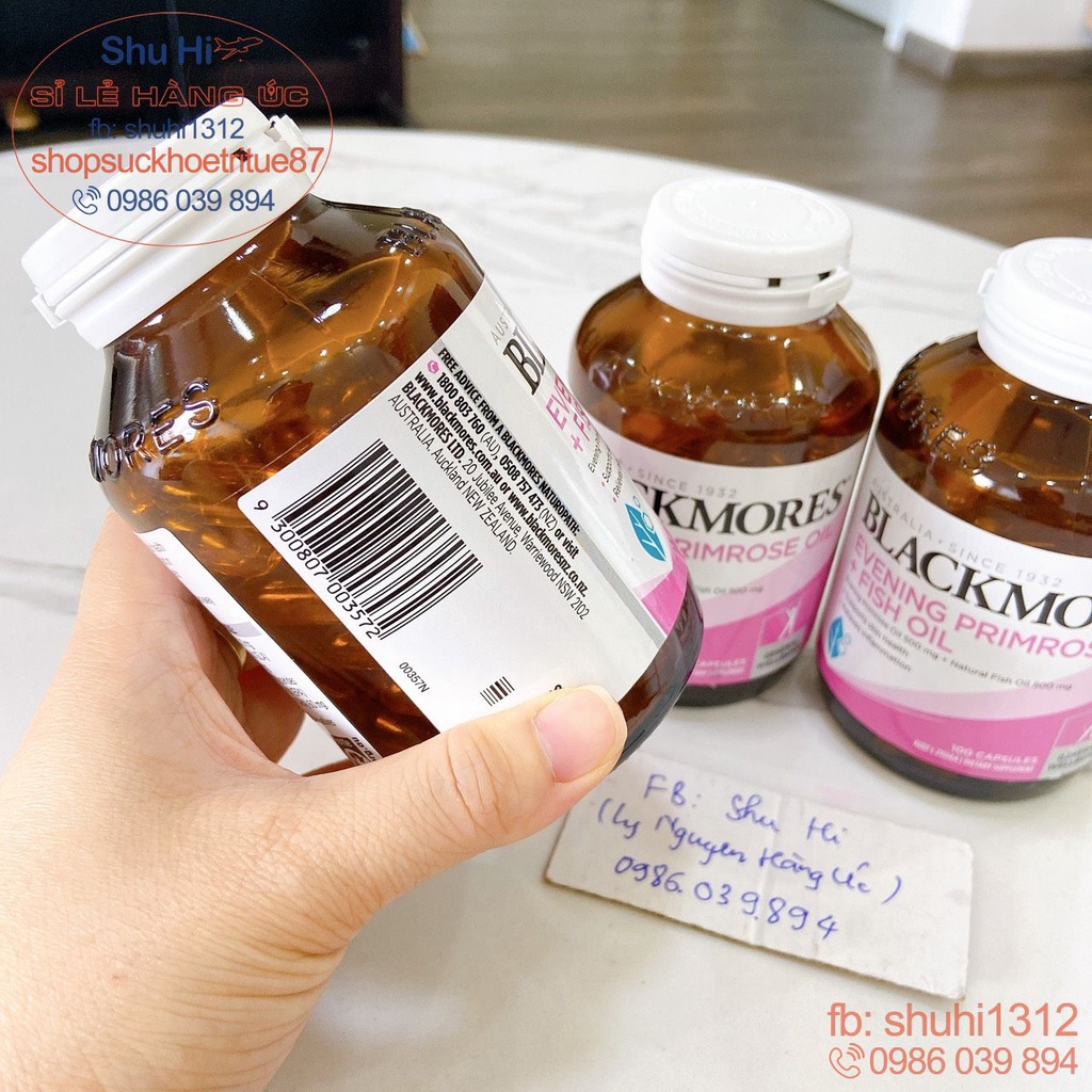 Viên uống tinh dầu hoa anh thảo và dầu cá blackmores evening primrose oil, fish oil 1000mg 100 viên Úc