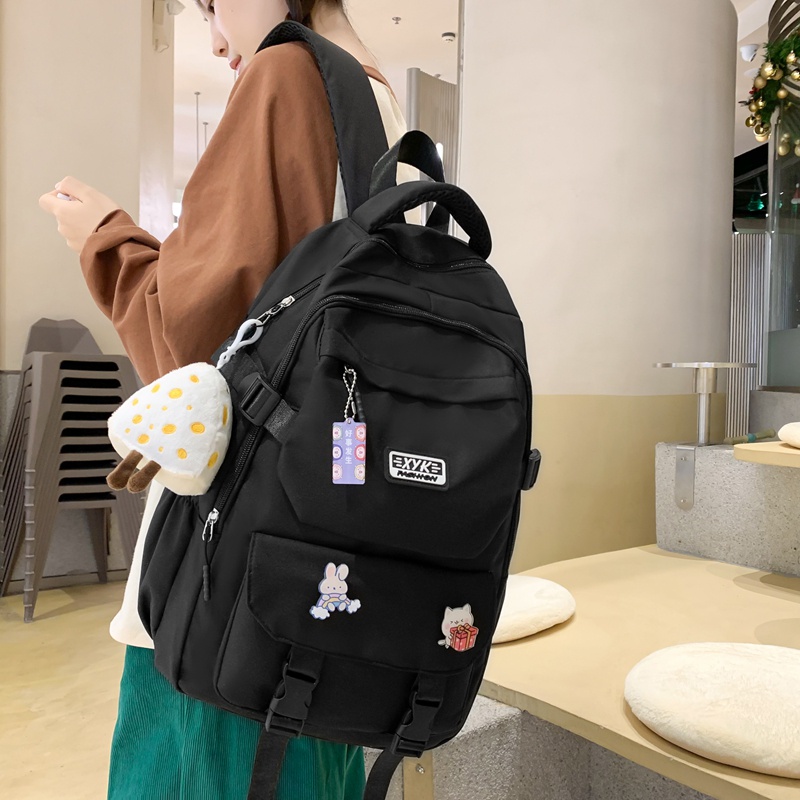 Balo đi học PRETTYZYS sức chứa lớn 15.6 inch thời trang Hàn Quốc 2023 trẻ trung cho nữ