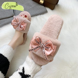 Dép Lông Đính Nơ NICE Đế Sao Su Đi Trong Nhà, Dạo Phố Xinh Xắn