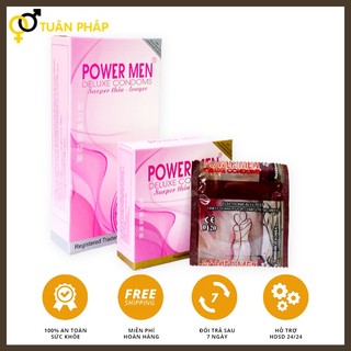 Bao cao su cá ngựa powermen superthin longer siêu mỏng, kéo dài thời gian hộp 3c & 12c