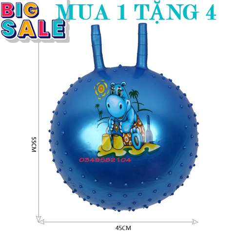 Bóng gai- cho trẻ vận động -bóng nhảy tai thỏ có tay cầm cỡ lớn