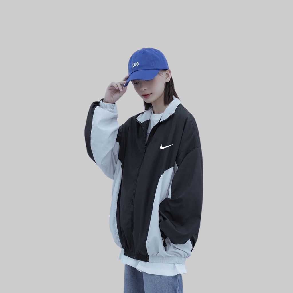 Áo khoác gió Nike chính hãng đôi nam nữ 2 lớp unisex chất liệu dù cao cấp unisex form rộng brand jacket 12001