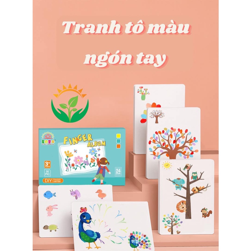 Bộ đồ chơi giáo dục vẽ tranh tô màu bằng ngón tay giúp bé phát triển sáng tạo, tư duy