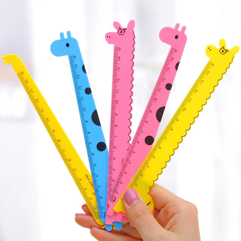 thước kẻ học sinh hình hươu cao cổ cute - Thước kẻ nhựa chiều dài 15cm