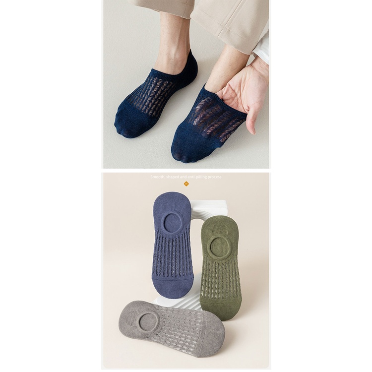 Vớ Thuyền cotton Mỏng Màu Trơn Mùa Hè Kích Thước Lớn Cho Nam