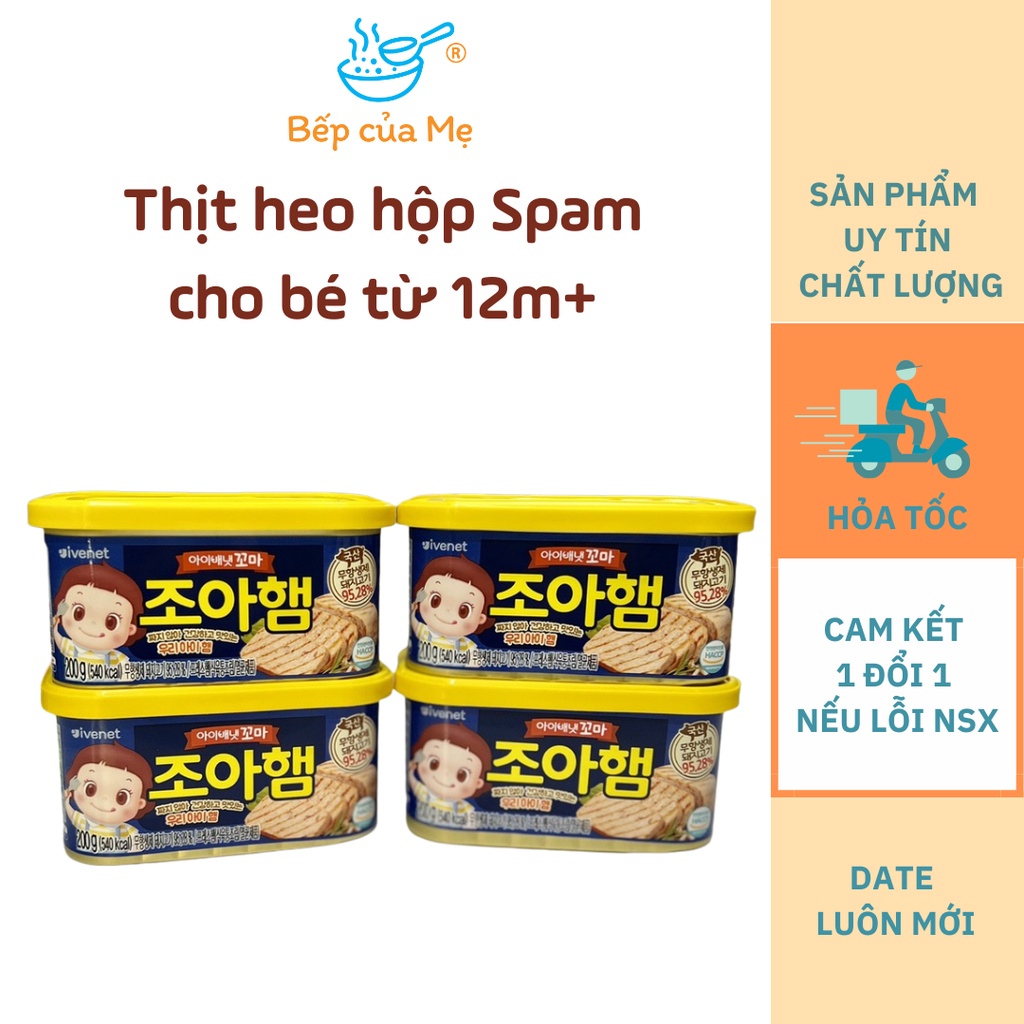 Thịt heo hộp cho bé ăn dặm không kháng sinh,tách muối Spam của Hàn Quốc, Shop Bếp Của Mẹ