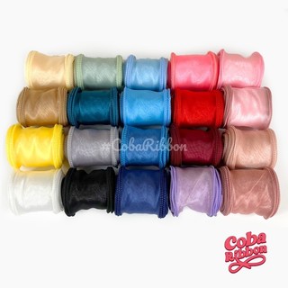 5 mét - ruy băng voan có viền sóng biên dạng bèo mềm, cỡ 6cm (bảng màu mới)