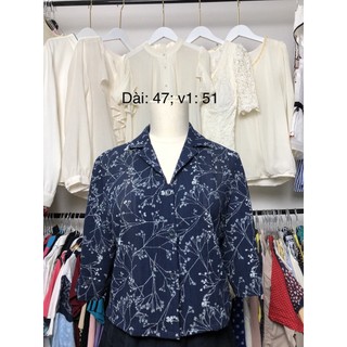 Áo sơ mi croptop si tuyển 2hand hoa nhí