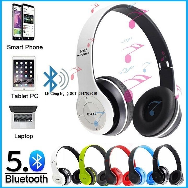 Tai Nghe Gaming Chụp Tai Kết Nối Bluetooth P47 Chống ồn Nghe Nhạc Cực Đã - Bh 3 Tháng