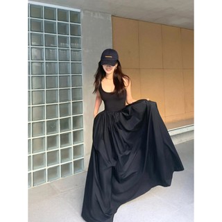 Váy maxi màu đen dáng dài cực trendy - MS036 (Có ảnh thật)