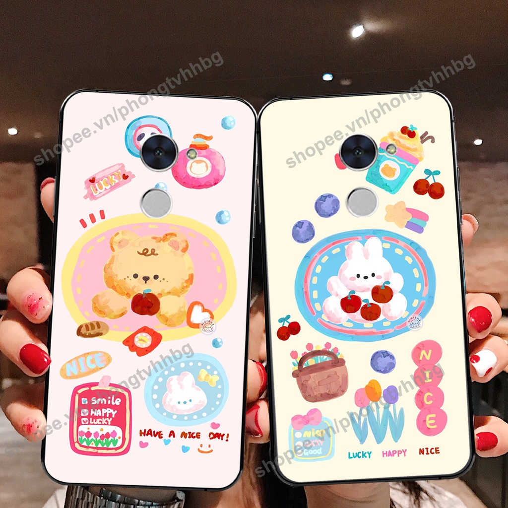 Ốp lưng Huawei Y7 Prime - GR5 2017 GẤU DÂU chi bi hoạt hình cute siêu rẻ
