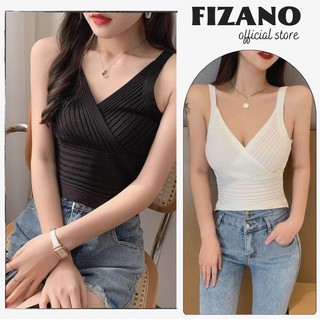 Áo croptop nữ áo hai dây len tăm mềm mịn hàng Quảng Châu cao cấp fizano