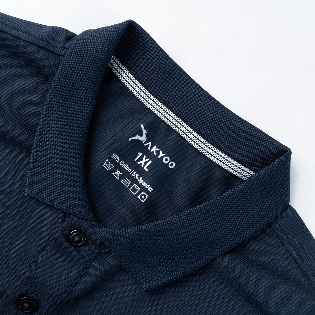 Áo Polo Bigsize 80-140KG AKYOO Cao Cấp Chuẩn Form, Sang Trọng - Thanh Lịch - PL XANH THEU
