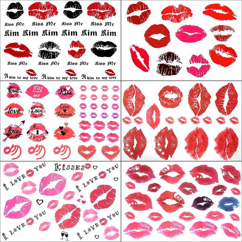 Miếng dán hình xăm chống nước nam nữ bền lâu môi gợi cảm in môi đỏ xương đòn ins gió Hàn Quốc vĩnh viễn
