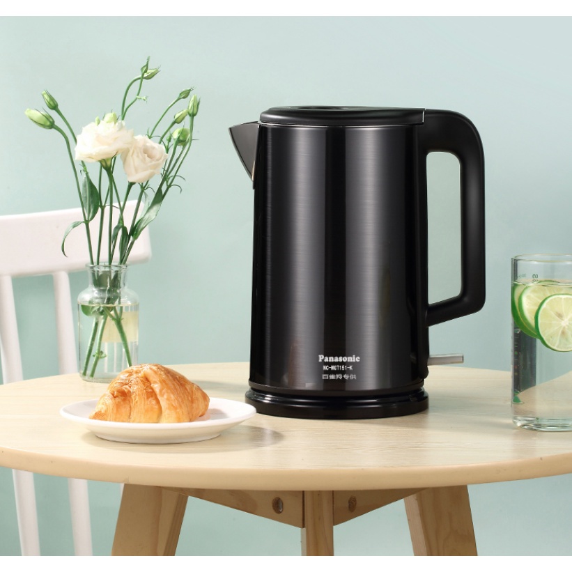 ẤM NƯỚC SIÊU TỐC PANASONIC NC-MGT151-K ,1.5 LÍT, 2 LỚP CHỐNG NÓNG, INOX 304, HÀNG NHẬP KHẨU CHÁNH HÃNG