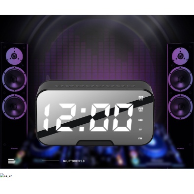 Loa bluetooth đồng hồ, loa mini không dây nghe nhạc làm đèn ngủ màn hình soi gương