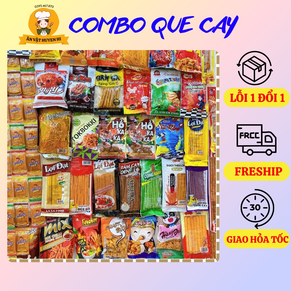Combo Đồ Ăn Vặt Tuổi Thơ Snack Ăn Vặt Que Cay Cổng Trường