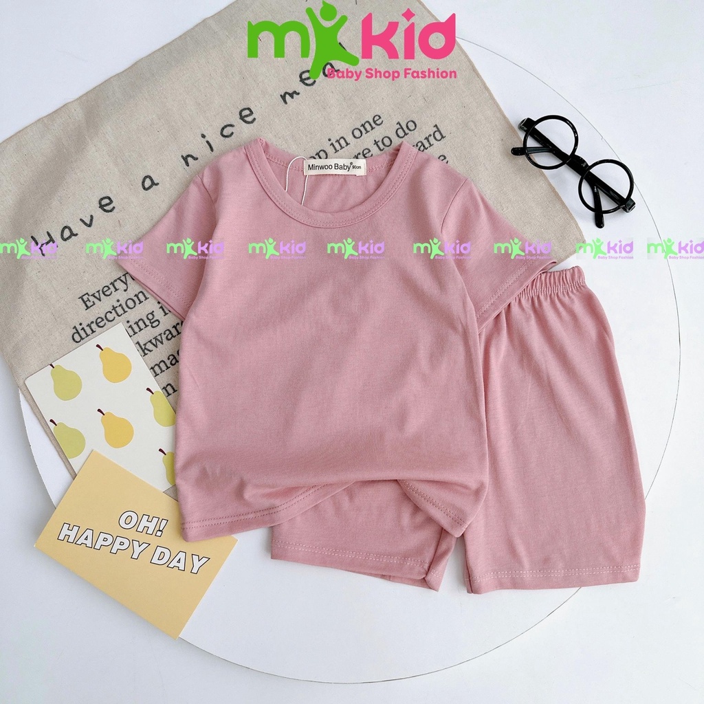 Bộ Cộc Tay Cho Bé Trai Bé Gái 8-24kg, Bộ cộc trơn chất cotton  Mềm Mát Cho Bé Thoải Mái Vui Chơi