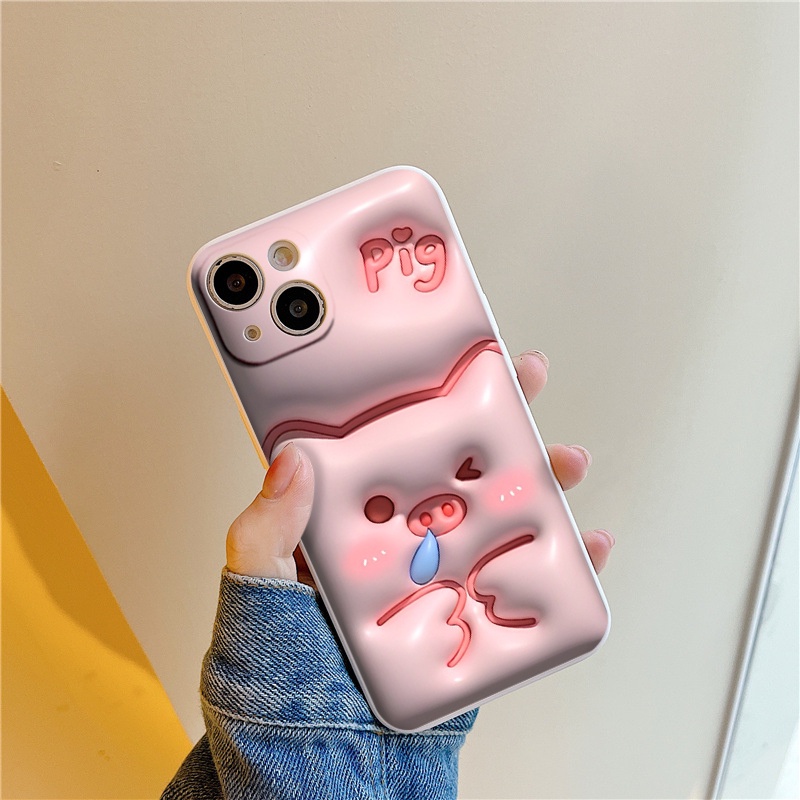 Ốp Điện Thoại Dẻo Chống Sốc Heo hồng xinh xắn Cho iPhone 13 12 11 Pro Max SE X Xr Xs Max 8 7 6 6s Plus e5091