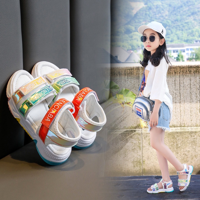 Dép Sandal Quai Hậu Cho Bé Gái nhiều màu lấp lánh Từ 2 Đến 10 Tuổi Siêu Nhẹ Phong Cách Thời Trang