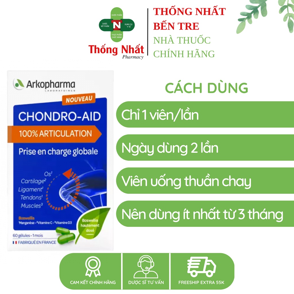 Viên uống Chondro-aid 100% Articulation giảm đau xương khớp chiết xuất nhũ hương Sagen