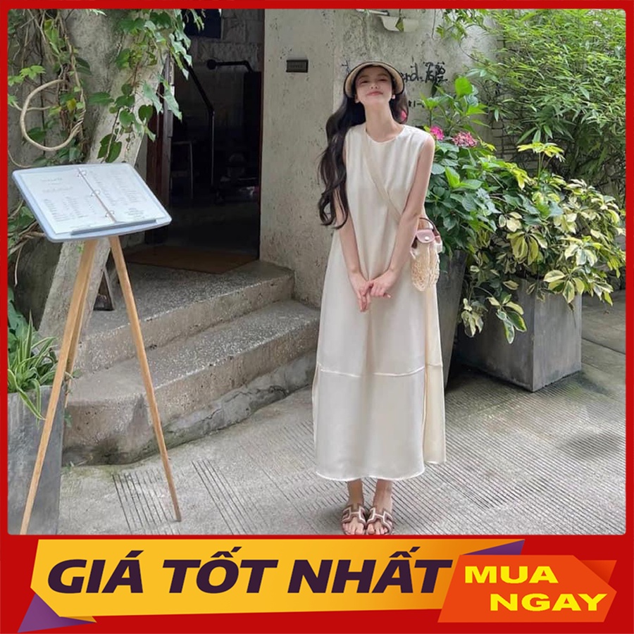 Đầm Maxi Đi Biển Dáng Dài Sát Nách Xẻ Tà Hàng Quảng Châu V4003 - Yamy888