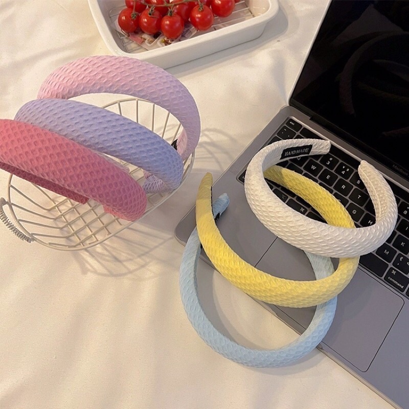 Cài tóc, băng đô thun trơn sọc màu sắc phong cách Hàn Quốc