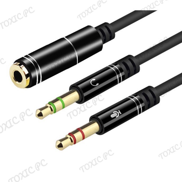 Jack Chuyển Đổi Tai Nghe 3.5mm Sang Audio Và Mic - Jack Gộp Tai Nghe và Mic 3.5mm Cho Laptop, Máy Tính PC