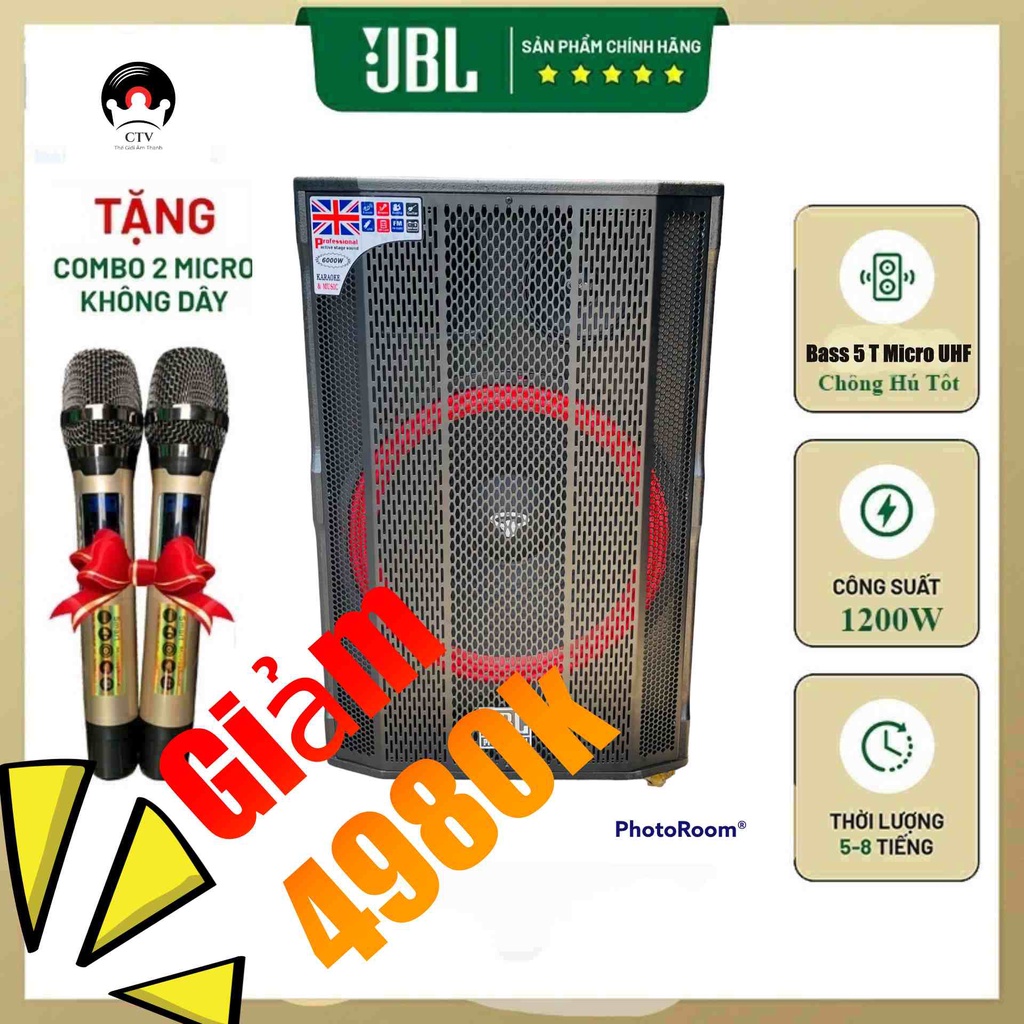 Loa Kéo 5T Đơn Công Suất Lớn - Giảm Ngay 1Tr Tặng Kèm Vặp Mic UHF