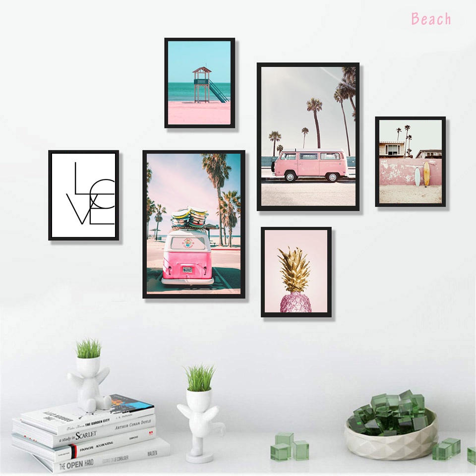 Set 6 tranh treo tường Tropical đã có khung