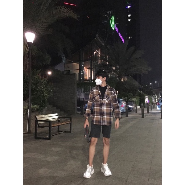 Áo sơ mi caro,flannel secondhand tay dài vintage phong cách Hàn Quốc - Flannel.sg