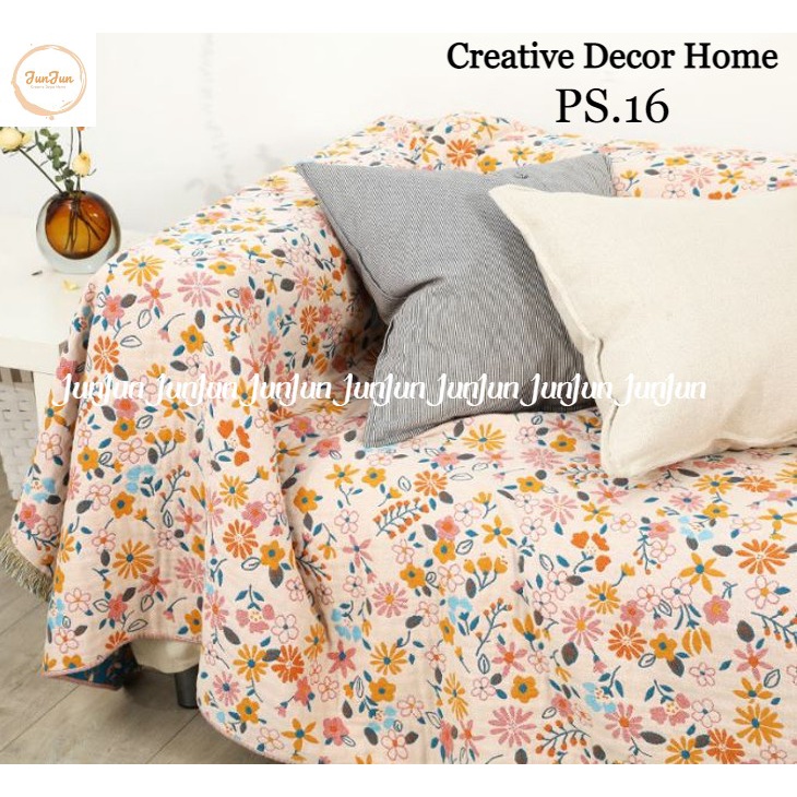 H13_Phủ Khăn Thảm Chăn Sofa Chất liệu Vải Xô Sợi Organic - Dòng cao cấp