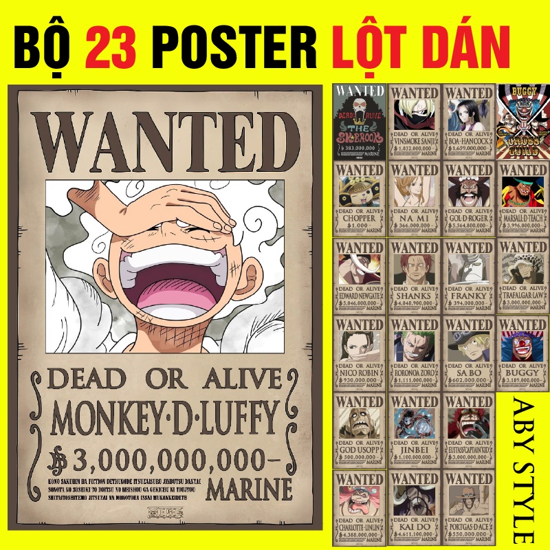 Bộ 23 Poster One Piece A4 Sẵn Keo, Lệnh Truy Nã Băng Mũ Rơm, Đảo Hải Tặc,  Anime, Luffy, Zoro Dán Tường Thiết Kế Siêu Đẹp | Shopee Việt Nam