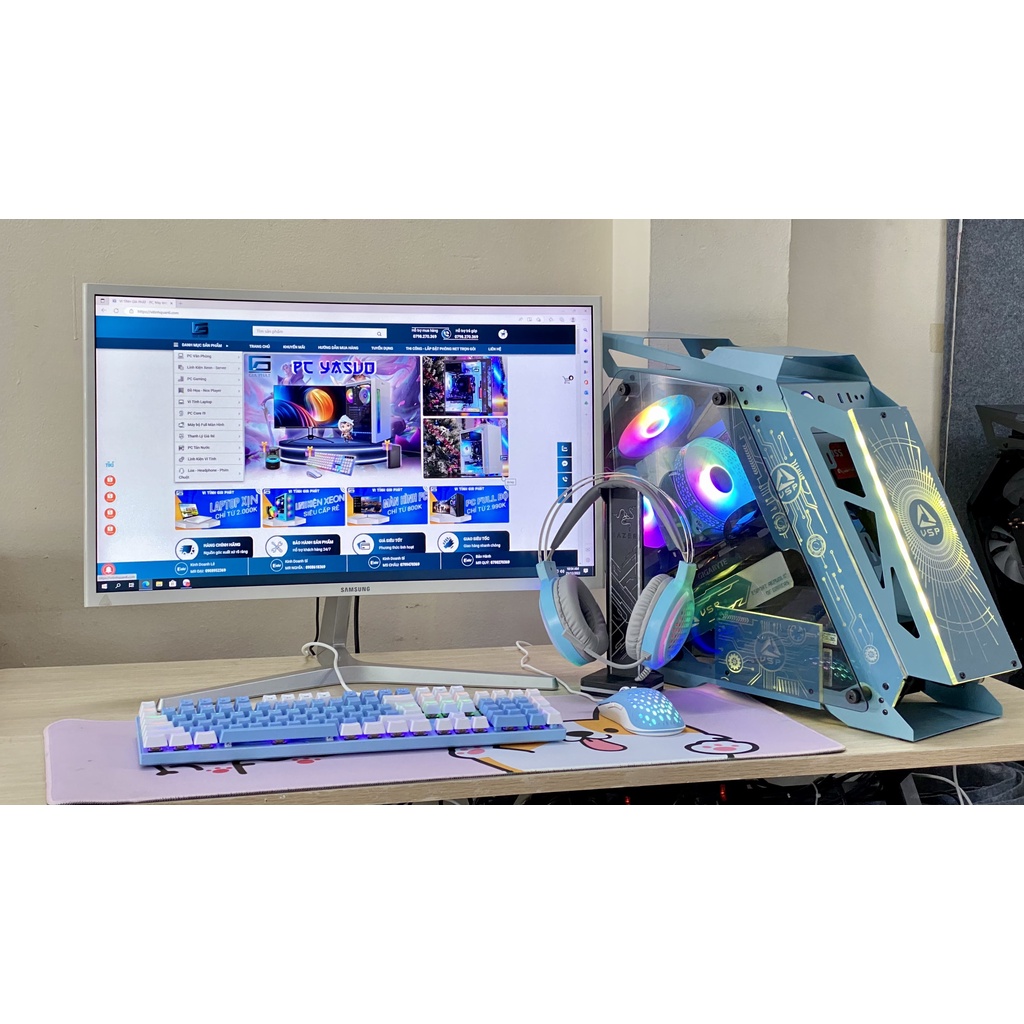 Full bộ PC LED gaming I7 màn 24 inch phẳng 75hz, phím chuột cơ - New bảo hành 12T | BigBuy360 - bigbuy360.vn
