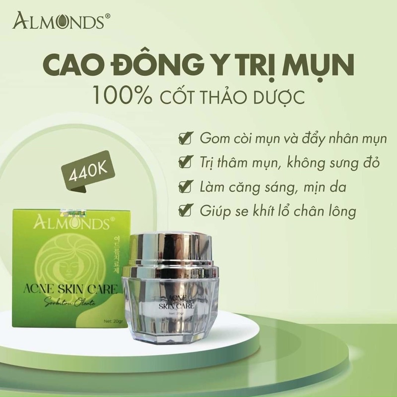 Cao mụn đông y Almonds Acne skin care 15gr dứt điểm các loại mụn