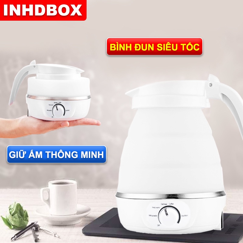 Ấm đun nước gấp di động du lịch ấm đun nước điện Bình đun siêu tốc (Cách nhiệt thông minh)
