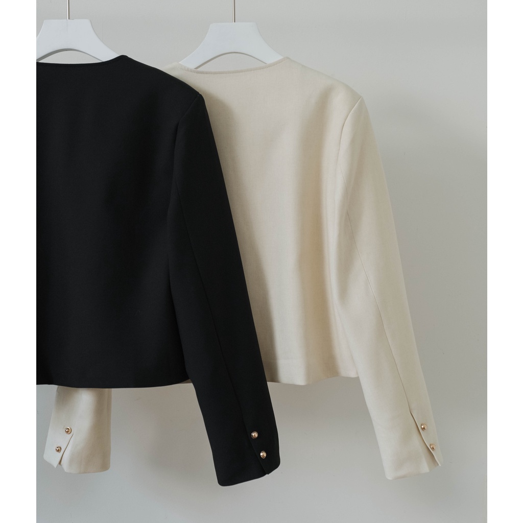 Áo khoác vest cổ tròn túi chìm phối nút trơn 3 màu LENCLOTHING 9563 | BigBuy360 - bigbuy360.vn