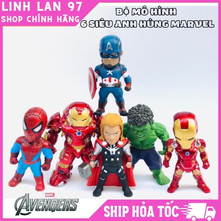 Mô hình nhân vật 6 siêu anh hùng AVENGERS - Mini siêu dễ thương - Bộ sưu tập trang trí để bàn , PC cho bạn