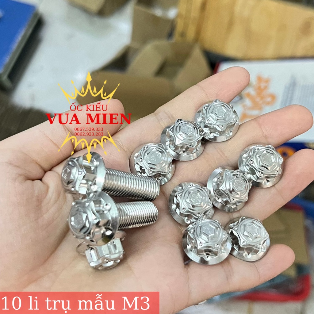 Ốc 10li trụ Inox 304 mẫu M3 và mẫu thái