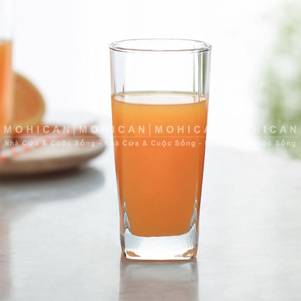 Ly thủy tinh cao đáy vuông 310ml, cốc thủy tinh pha cà phê, nước ép, ly ăn chè Union nhập khẩu Thái Lan UNIG-363