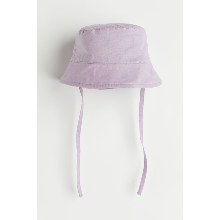 Mũ cotton trắng/nâu/xanh/tím/hồng có dây 0862636 1118710 HM H&M_Hàng UK US