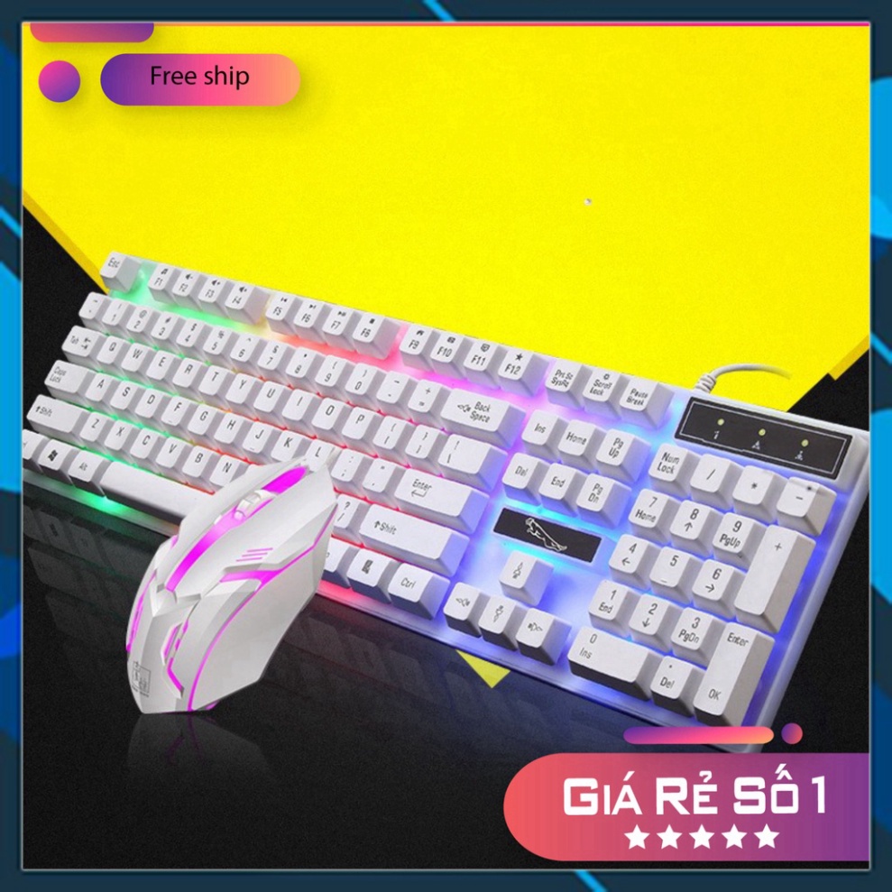 Bàn phím giả cơ gaming G21 kèm chuột có dây với đèn Led 7 màu chuyên dùng cho máy tính PC và Laptop chuột không dây