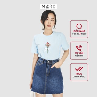 Áo thun nữ MARC FASHION thêu hình bó hoa FATN052321