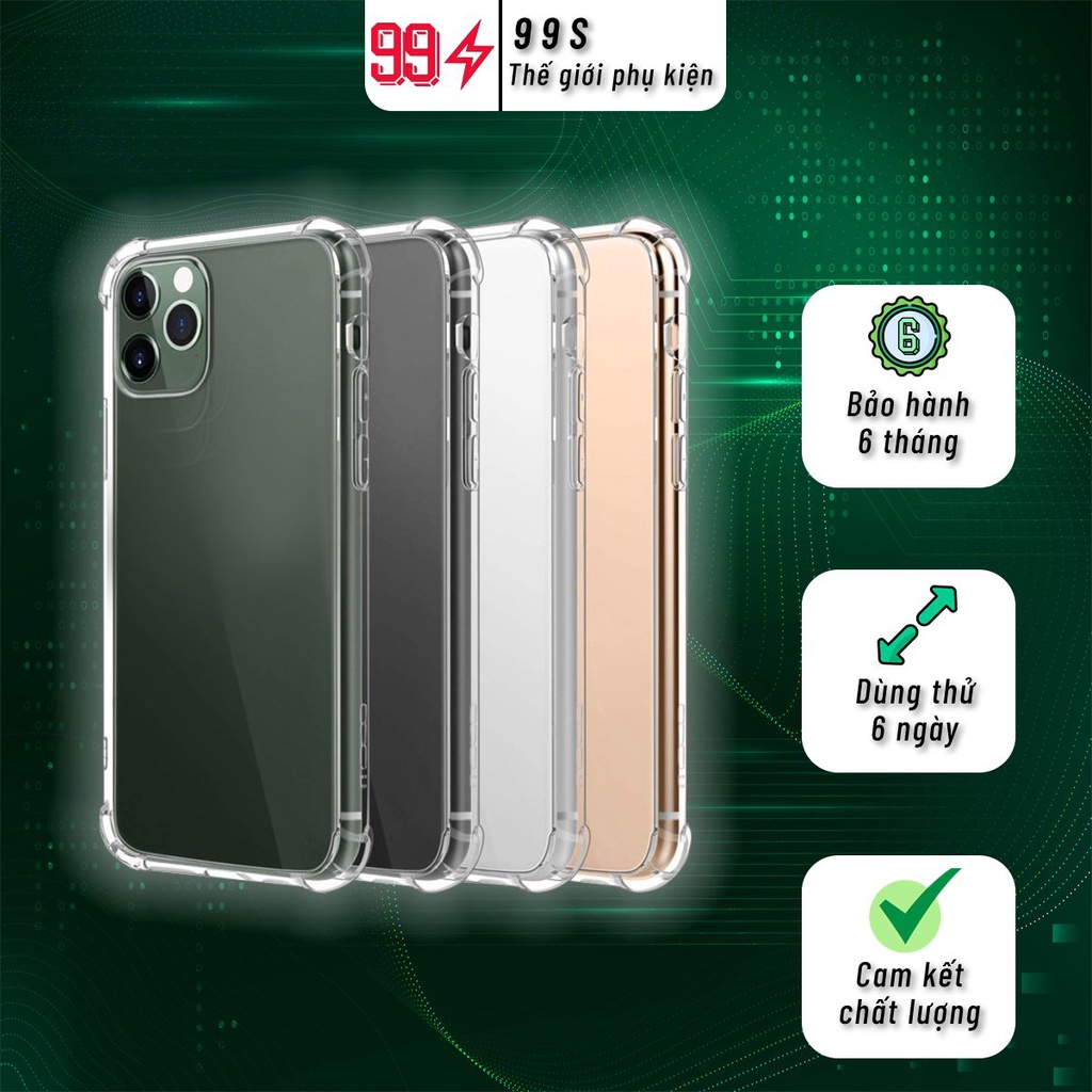 Ốp ip trong suốt chống sốc cho ip các dòng 6/7/8/Plus/11/12/13/14/Pro/Mã 99s