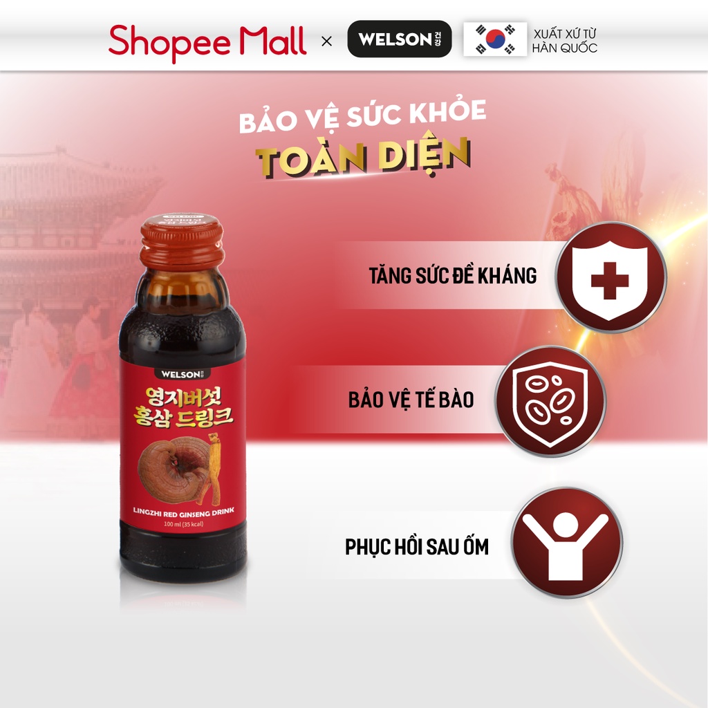 Combo Quà Biếu Cao Cấp Tăng Cường Sức Khỏe Welson Ginseng Root Drink và Hộp Quà Biếu Cao Cấp Welson