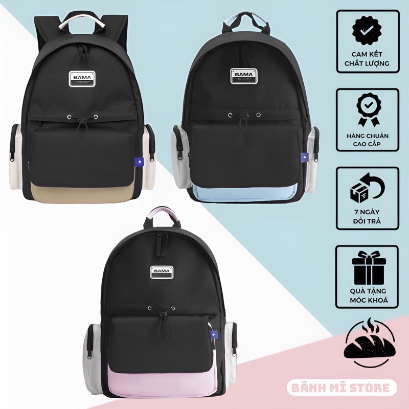 Balo Bama Simple 3.0 Backpack - Bánh Mì Store - Balo Bama Đi Học Chất Vải Canvas Cao Cấp Đựng Được Laptop 14 Inch