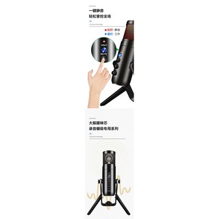 MICROPHONE THU ÂM HYLANG 900MAX LED RGB ĐEN