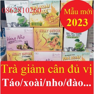 KELLY DETOX GIẢM CÂN CÁC VỊ ĐÀO TÁO XANH TRÀ XOÀI VANG NHO CHÍNH HÀNG 100%